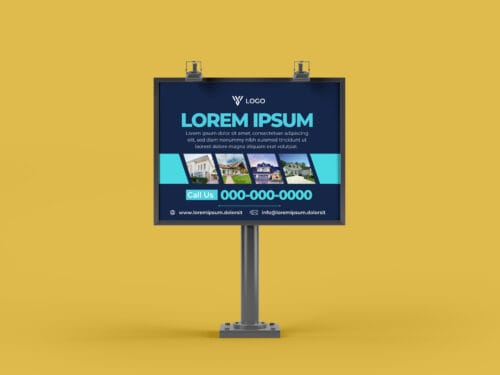 A sign featuring a vibrant yellow background, designed to catch attention with bold text or graphics. The bright color enhances visibility, making it an effective tool for attracting viewers or conveying a clear message.